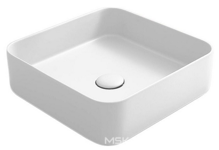Раковина накладная на стол, квадратная 40х40хh12,5мм, без отв.д/смес, без перелива и пробки слива, (цв.Gloss White),  ZZ Ceramica Cielo Shui Comfort SHCOLAQ40 (Gloss White)