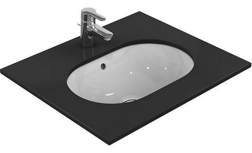 Раковина для установки под столешницу, овальная 480(415)х350(285)хh175мм, без отв. д/смес.,с переливом, шаблон, крепёж в комп.,  ZZ Ideal Standard Connect E504601