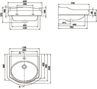 Раковина Виктория 60 для тумбы  60, белая (БЕЗ ТУМБЫ НЕ ПРОДАЕТСЯ!)ZZ Opadiris Лоренцо 030200-u-01