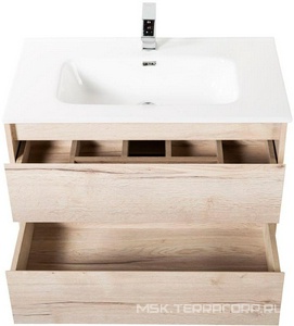 База под раковину подвесная с двумя выкатными ящиками, 1010х460хh515мм, без раковины, (цв.Rovere Galifax Bianco),  BelBagno Kraft KRAFT-1000-2C-SO-RGB