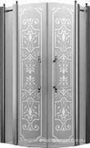 Душевое ограждение, 1/4 круга, R550, 1000х1000хh1950мм, 2 расп.двери с 2 неподв.сегм., (профиль цв. хром, стекло 6мм прозр.с матов.рис),  ZZ Romance Collection Malme ML.R1.100.TGFP CR КЛАССИКА
