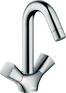 Смеситель для раковины, двуручный, без д/к, (цв.хром),  ZZ Hansgrohe Logis 71221000