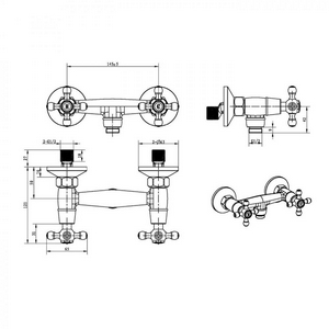 Смеситель Boheme  Presente 314 для душа, цв.бронза, ZZ Boheme Medici 314