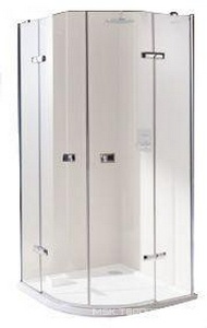 Дверь двустворчатая распашная с неподв.сегм. 900х900хh2000мм, R 500, проф/.хром, стекло 8/6mm, прозр Anti-Plaque, Huppe En/Eleg 1/4 круга ZZ Huppe Huppe Enjoy Elegance 3Т1502 092 322