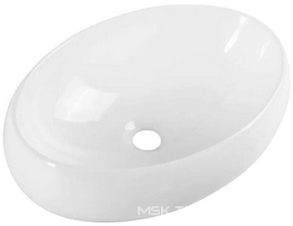 Раковина накладная на столешницу, овальная 480x340xh150мм, без отв.д/смесит., без перелива, BelBagno ZZ