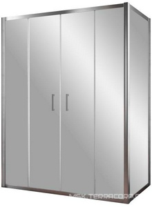 Душевое ограждение , 170x90x1900 мм, профиль мат. хром, стекло сатин BriteGuard, БЕЗ поддона ZZ Vegas Glass Z2P+ZPV Z2P+ZPV 170*90 07 10 / BriteGuard