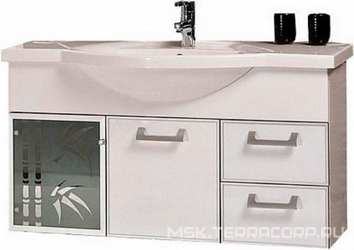 Тумба 1060*565*331 подвесная "Сайгон 110" цвет белый гл., крепеж в компл., БЕЗ раковины арт.19-R.01.01 ZZ