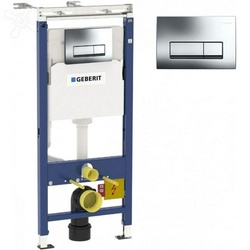 Комплект  Система инсталляции для унитазов Geberit Duofix Платтенбау 458.125.21.1 4 в 1 с кнопкой смыва| 54x37x34