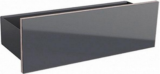 Полка настенная 45хh14х15,9см, с 3-мя крючками д/полотен., (фасад лавовое стекло, корпус лавовый мат-лакиров.), крепл. в компл,  ZZ Geberit Acanto 500.617.JK.2