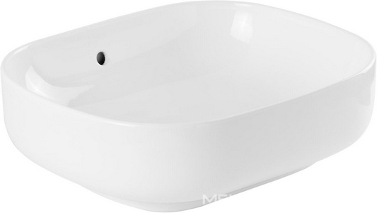 Раковина накладная на столешницу, овальная, 48х40хh15см, с тонким краем, без отв.д/смесителя,  ZZ Sanindusa Sanibold 137300004