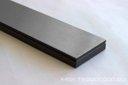 Дренажн.канал750мм,готов к-т,сифон d50 вых.вбок 48л/мин,затвор(сухой/гидро),мин h монтажа62мм, 2х стор.вставка цв.мат.хром/чёрн стекло)Confluo FrameKL Pestan Confluo Frameless Line 13701205