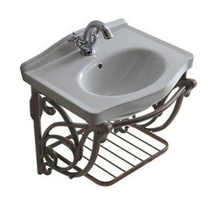 Структура подвесная для раковины 55см, с полотенцедержателем и полкой-решёткой (металл цв. алюминий античный), крепёж в компл.,  ZZ Galassia Ethos 8476