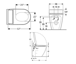 Унитаз приставной Geberit  Tuma Classic 146.320.11.1 альпийский белый 52x36x43 Geberit AquaClean s422105