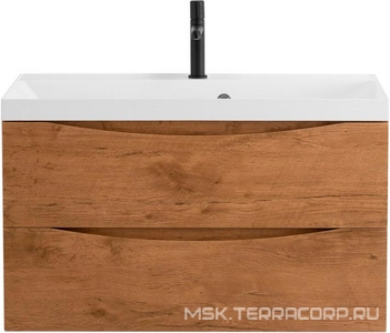 База под раковину подвесная с 2 выкатными ящиками, 800х450x530мм, (без раковины), (цв.Rovere Nature),  ZZ BelBagno Marino MARINO-800-2C-SO-RN-P