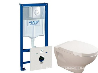 Комплект  Система инсталляции для унитазов Grohe Rapid SL 38750001 4 в 1 с кнопкой смыва| 53x35x36