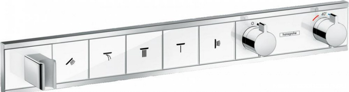 Смеситель-термостат для душа, встр.в стену на 5 потребителей, (внешняя часть БЕЗ скрытой части арт. 15313180), (цв.белый/хром), HG  ZZ Hansgrohe RainSelect 15358400