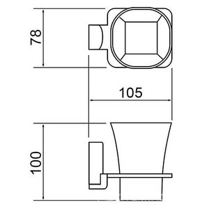 Стаканчик стеклянный настенный, хром, Leine Wasserkraft leine K-5028