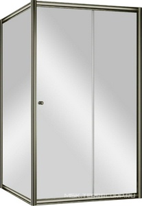 Душ.уголок 1200х900хh1950мм,прямоуг,одна сдвиж. дверь с неподв.сегм. и бок.стенкой, Правая/Левая,(ст.прозр.6мм, проф. бронза), GiubleoZZ Cezares Giubileo GIUBILEO-AH-1-120/90-SCORREVOLE-C-Br