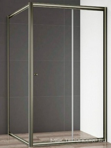Душ.уголок 1200х900хh1950мм,прямоуг,одна сдвиж. дверь с неподв.сегм. и бок.стенкой, Правая/Левая,(ст.прозр.6мм, проф. бронза), GiubleoZZ Cezares Giubileo GIUBILEO-AH-1-120/90-SCORREVOLE-C-Br