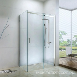 Душевая перегородка "Melita" 120x90xh195 см, профиль хром, стекло прозрачное ZZ Berges Универсал 061018