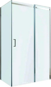 Душевая перегородка "Melita" 120x90xh195 см, профиль хром, стекло прозрачное ZZ Berges Универсал 061018