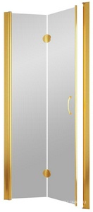 Дверь в нишу , 100*190 см, складная, духсекционная, левая, профиль золото, стекло прозрачное ZZ Vegas Glass GPS GPS 0100 09 01
