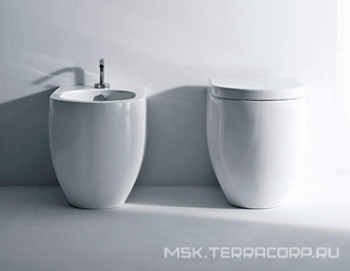 Унитаз напольный, пристенный 360х520мм, БЕЗ сиденья, крепеж в компл.,  ZZ Kerasan Flo 311601