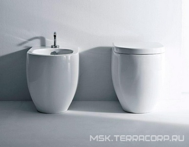 Унитаз напольный, пристенный 360х520мм, БЕЗ сиденья, крепеж в компл.,  ZZ Kerasan Flo 311601