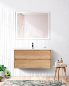 База под раковину подвесная с двумя выкатными ящиками, 810х460х515мм, без раковины, (цв.Rovere Nebrasca Nature),  ZZ BelBagno Kraft KRAFT-800-2C-SO-RNN