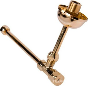 Кран подвода воды к бачку унитаза, (трубки, переходники, розетка в комплекте), (цв. золото), Simas ZZ Simas Универсал 120006 oro