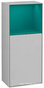 Шкаф навес 418хh936х270мм,1 дверца расп,петли слева,1ст.полка,подсветка,(Shelf element цв. GS Cedar Matt Lacguer,фасадGJ Light Grey Matt Lac),ZZ Villeroy & Boch Finion F500GSGJ