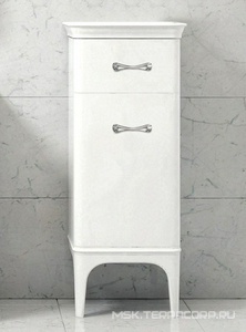 Шкаф напольный 450x350x1100мм, с одним выдв.ящиком и одной расп.дверкой, цв.белый глянец, ручки цв.хром,  ZZ BelBagno Prado PRADO-1100-AC-PC-BL ручки хром