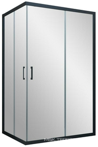 Душевое ограждение  NOVO, 120x100x190 см,  профиль черный матовый , стекло прозрачное, БЕЗ покрытия, ZZ Vegas Glass ZA-F ZA-F Novo 120*100 02М 01