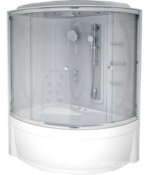 Душевой бокс «ВИРСАВИЯ ЛЮКС- 2», (левая), слив-перел., фронт. панель, ГМ6, СМ3, контрол.300, пар, гориз.ГМ10, троп. дождь, смеситель, излив ZZ