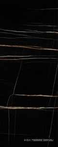 Керамогранит для пола и стены Laminam I Naturali Marmi Sahara Noir Extra Lucidato 5,6 мм 120x300 LAMFF01202