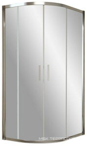 Душевое ограждение  110*90*1900 мм, полукруглое, ассиметричное, профиль хром глянцевый, стекло прозрачное QuickNano, БЕЗ поддона ZZ Vegas Glass ZS-F ZS-F 110*90 08 01 QuickNano