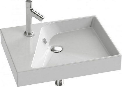 Раковина подвесная/накладная Jacob Delafon  EXQ112, 60x46x13.5 см, 1 отверстие под смеситель, цв. белый, ZZ Jacob Delafon Rythmik EXQ112-00