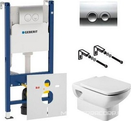 Комплект  Система инсталляции для унитазов Geberit Duofix Delta 458.124.21.1 3 в 1 с кнопкой смыва 53x35x36 Sanitana pop art s397793