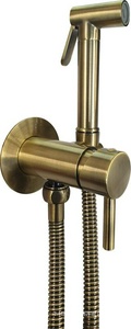 Смеситель совмещён. с гигиеническим душем, (готовый комплект: лейка металл,шланг металл120см.,скрытая часть), (цв.бронза),  Paffoni Tweet Round Mix ZDUP110BR