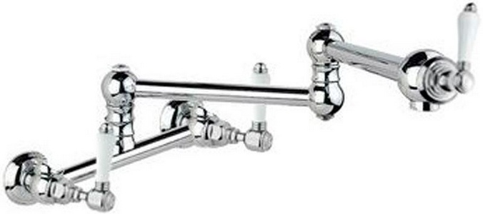 Смеситель для кухни, настенный, со складным, поворотным изливом, (цв. хром, ручки Petit Mont Blanc), Nicolazzi ZZ Nicolazzi Cucina 1453 CR 78