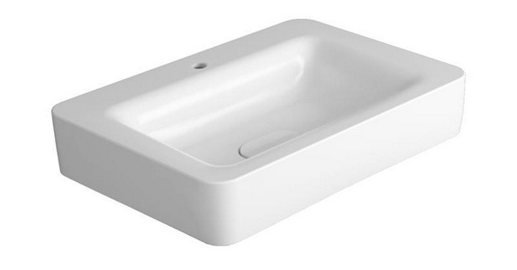 Раковина 700х500хh130мм, 1 отв. д/смес., без перелива, установка на столешн. или подвесн., БЕЗ креплен. арт. F 89,  ZZ Simas Henges HE 10 bia