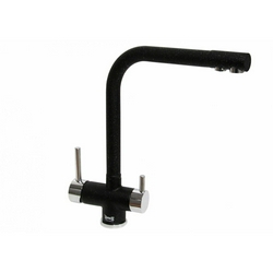 Смеситель Zorg Sanitary ZR 348 YF хром, черный металл, для кухонной мойки| 15x35x29