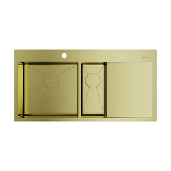 Мойка кухонная Omoikiri Akisame 100-2-LG-L светлое золото| 51x100x20