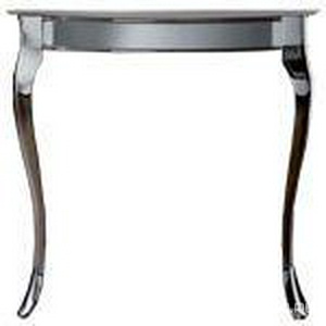 Консоль металл. 1080хh845х582мм, со столешницей из мрамора Bianco Carrara c 3 отв.д/смесит, раковина Westminster в компл., (металл/хром), ZZ Devon & Devon Jacqueline DEJACQCARCR/LS 3 fori