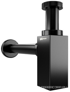 Сифон для раковины, БЕЗ Донного клапана A169, цв.черный, ZZ Wasserkraft Abens A169