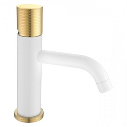 Смеситель Boheme Stick 121-WG.2 для раковины, white touch gold| 4x20x17