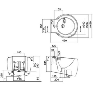 Биде подвесное 50x45см,  ZZ Scarabeo Planet 8106