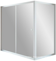 Шторка на ванну ZV+ZVF, 118x75x140 см, раздвижная с неподвижной боковой стороной, профиль хром матовый, стекло сатин, ZZ