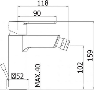 Смеситель для биде, с д/к, (цв.белый матовый),  ZZ Cezares Ovest OVEST-BSM1-BIO