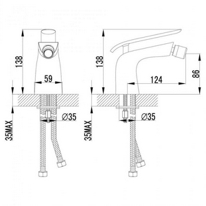 Смеситель Lemark  LM4908CW для биде, БЕЗ донного клапана, цв. белый, ZZ Lemark Melange LM4908CW